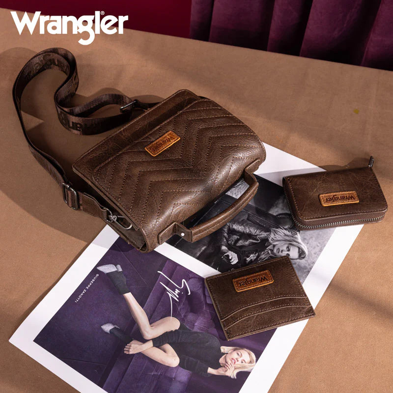 Wrangler| 3PCs Set Mini Top Handle Crossbody/Wallet/Card Case Set