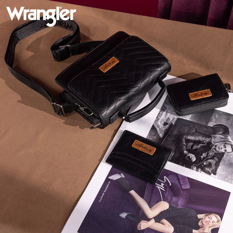 Wrangler| 3PCs Set Mini Top Handle Crossbody/Wallet/Card Case Set