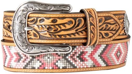 Western Belt Women Beaded Inlay Scallop Conchos D140006930