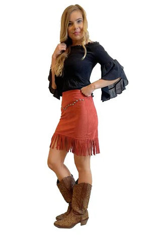 FASHION EXPRESS| RUST COLOR SKIRT