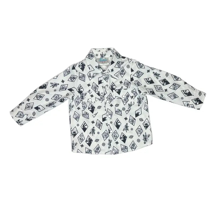 Boys Print Pearl Snap Shirt - SNAP13