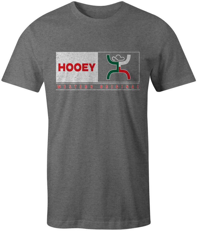 Hooey "Match" Grey w/Red/White/Green Logo T-shirt SKU: HT1553GY-M