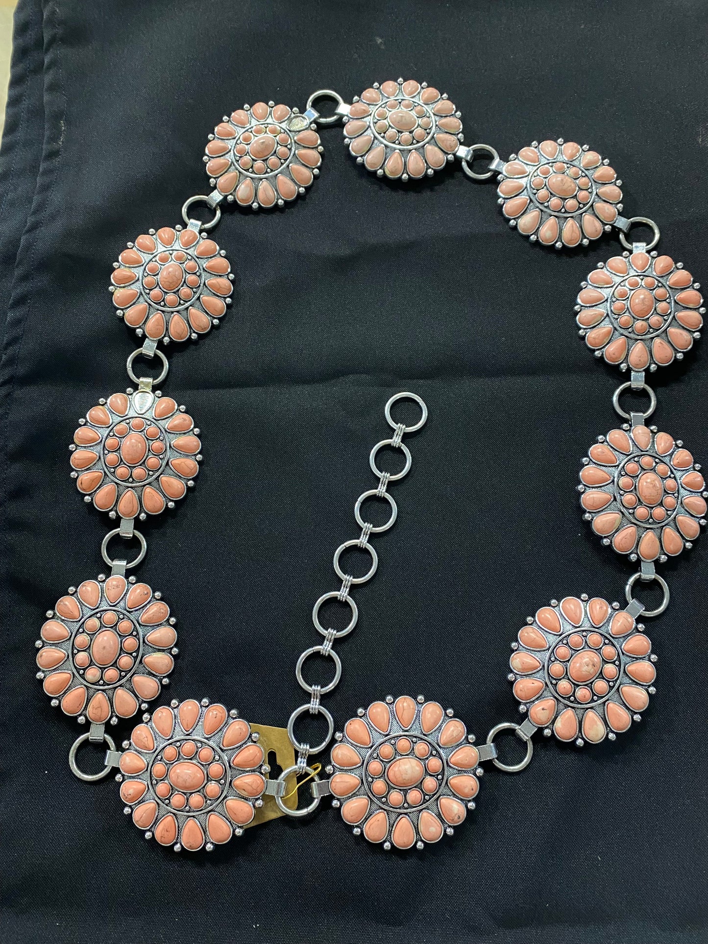 PINK STONE CONCHO BELT