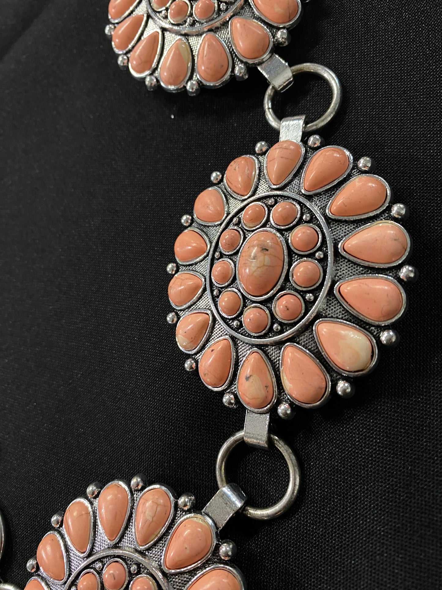 PINK STONE CONCHO BELT