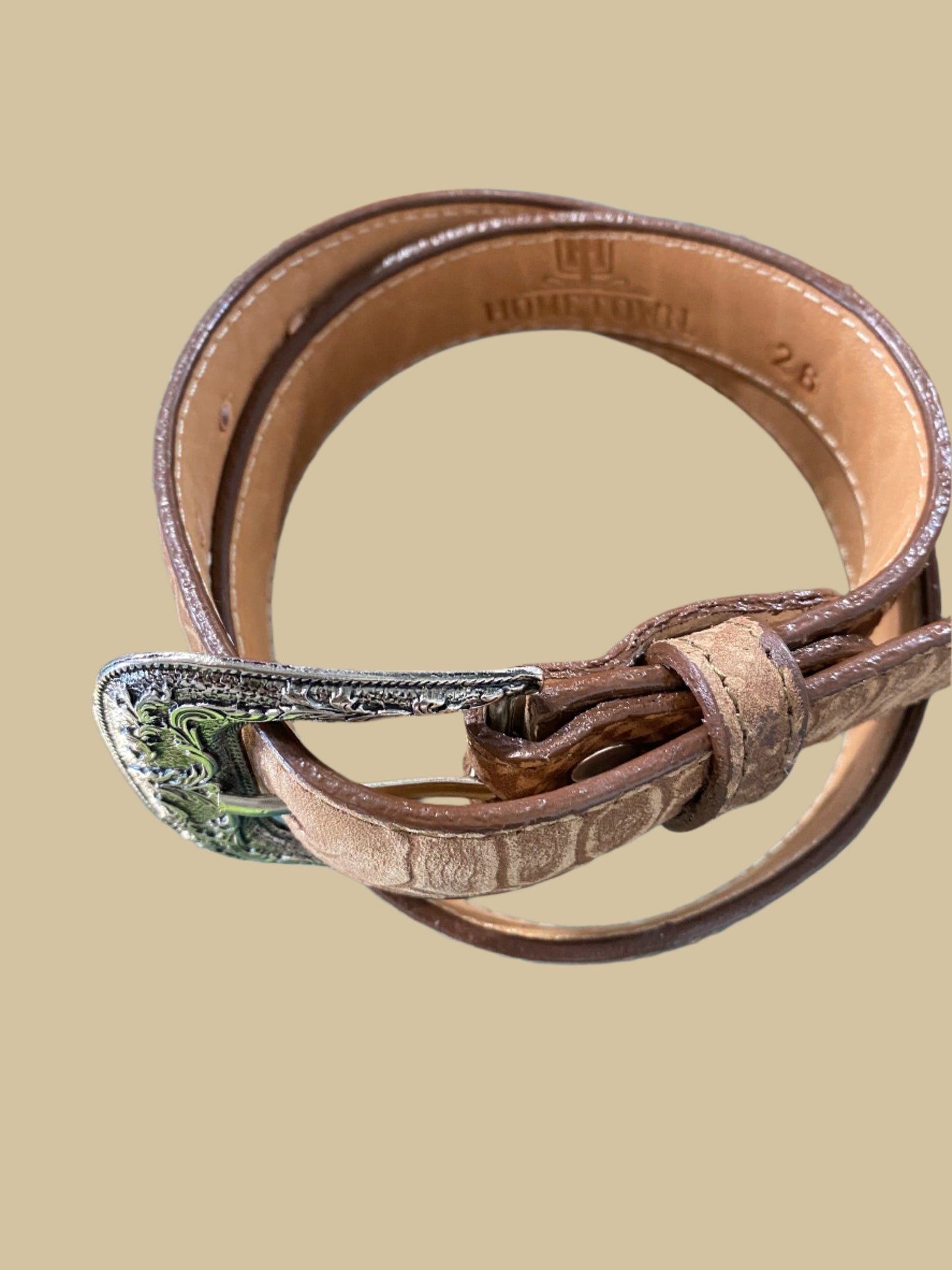 HOMETOWN PYHTON KIDS BELT LIGHT BROWN