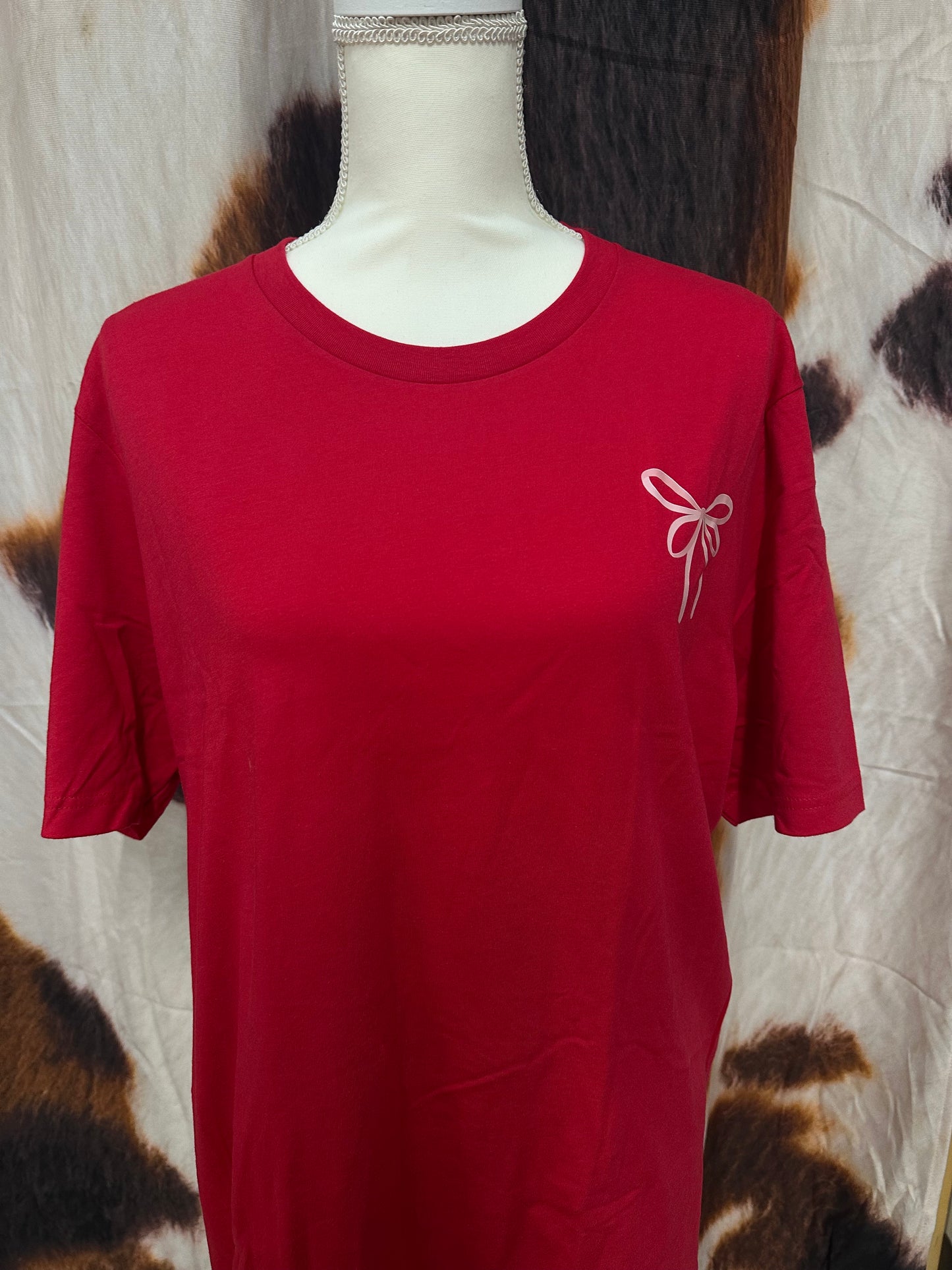 CANVAS| RED CUSTOM T-SHIRT HORSESHOE & CACTUS