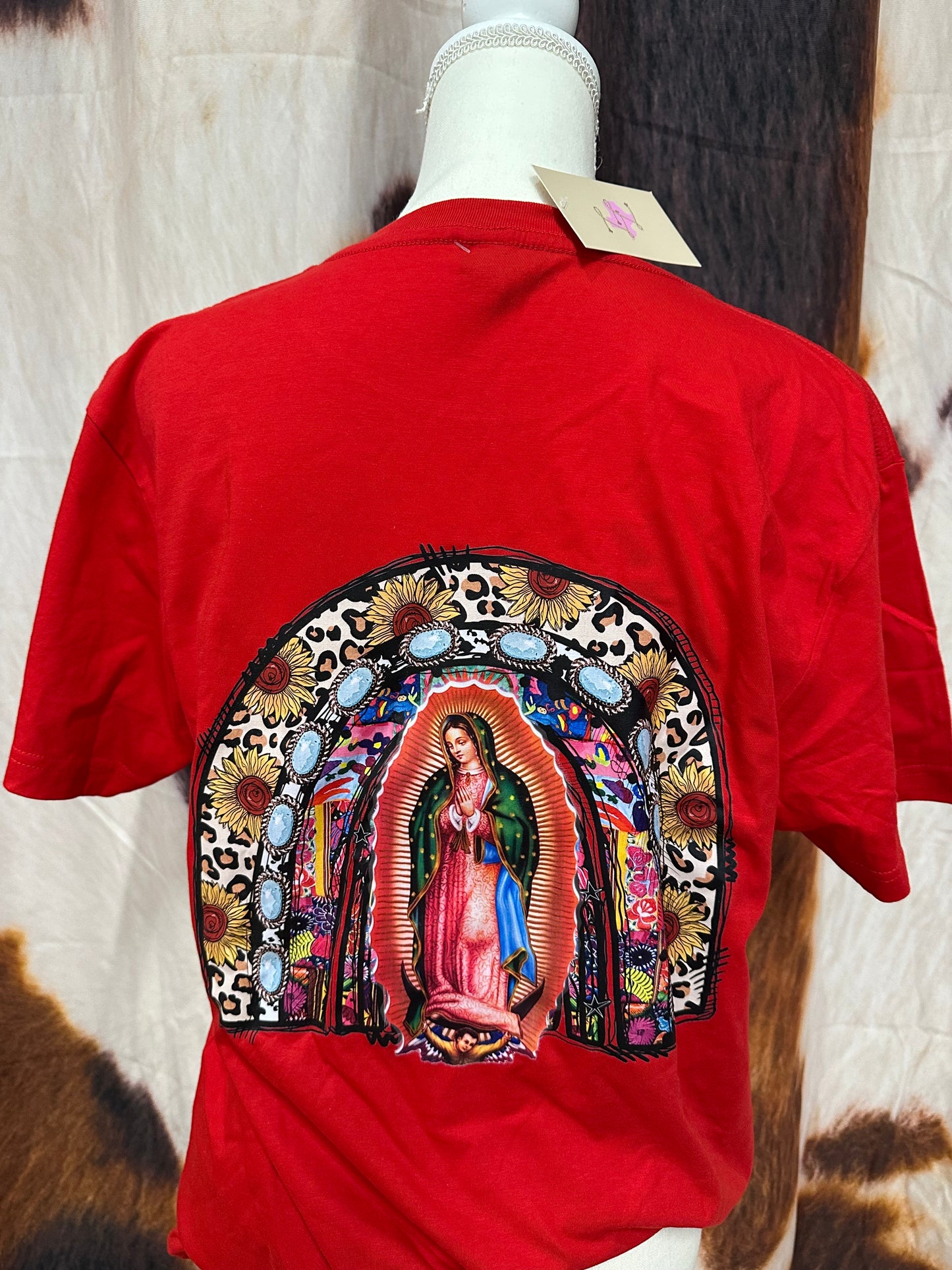 RED CUSTOM T-SHIRT VIRGENCITA