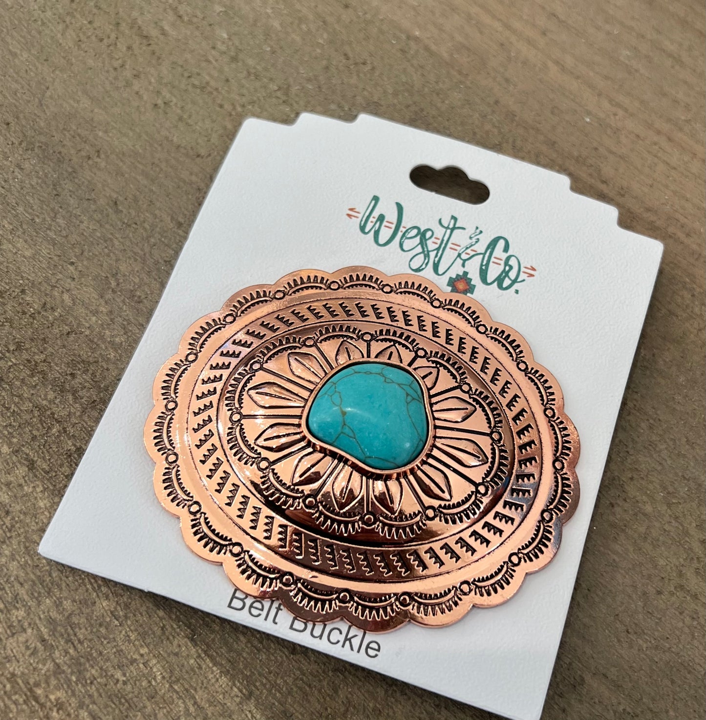 WEST & CO JEWELRY| ROSEGOLD BUCKLE WITH TURQUOISE