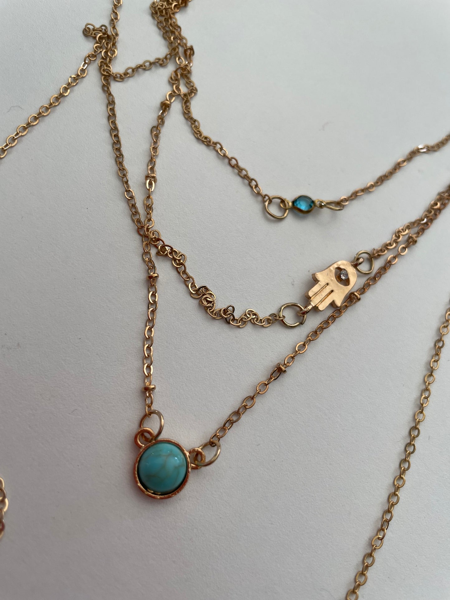 TEAL STONE EYE NECKLACE