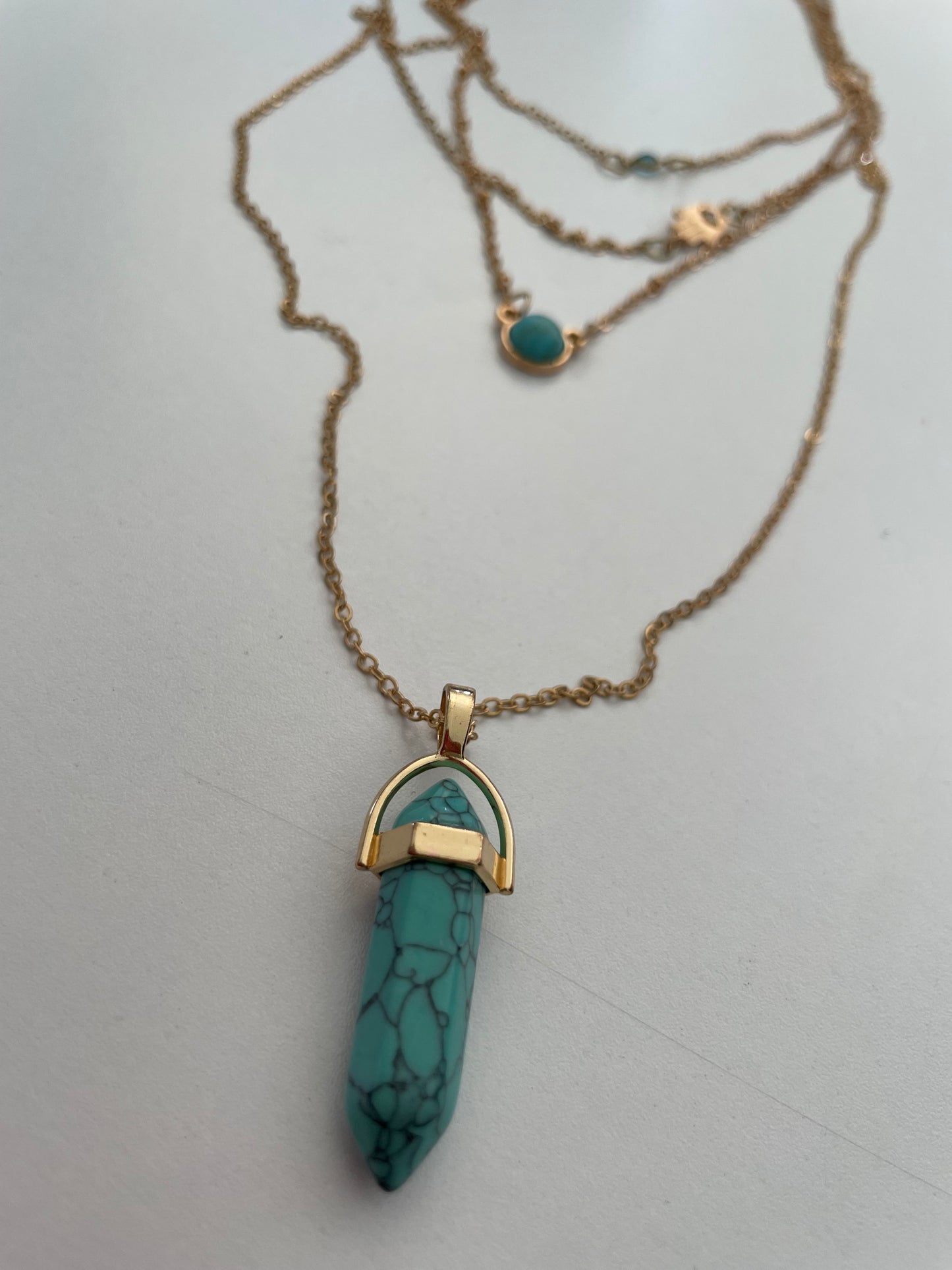 TEAL STONE EYE NECKLACE
