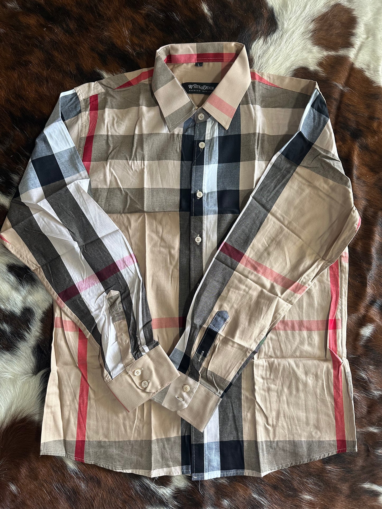 WHITE DENIM PREMIUM QUALITY |DRESS SHIRT ZB-316