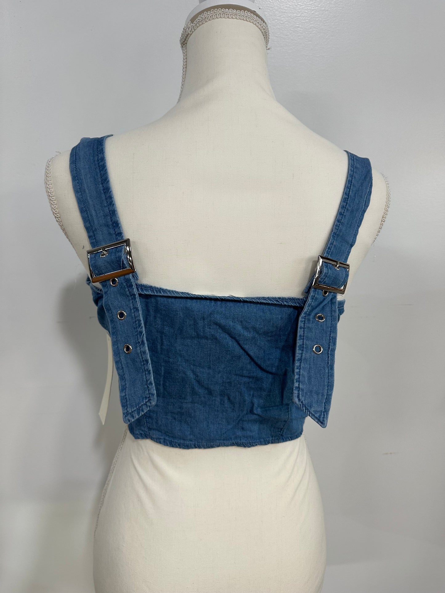SUPERLINE|CHAMBRAY BLOUSE FRONT ZIPPER