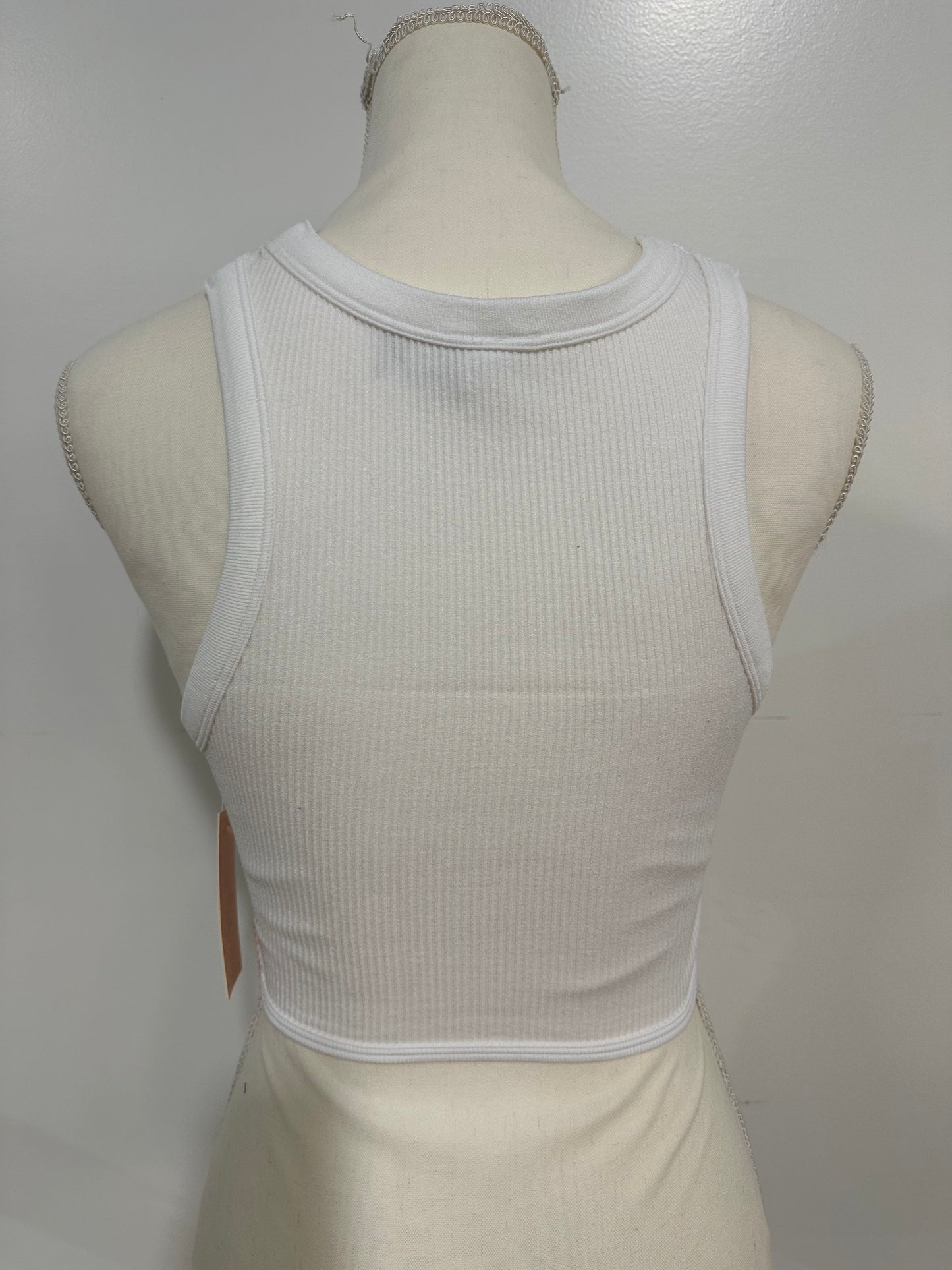 SUPERLINE|TOP W/ B RHINESTONE TRIM WHITE