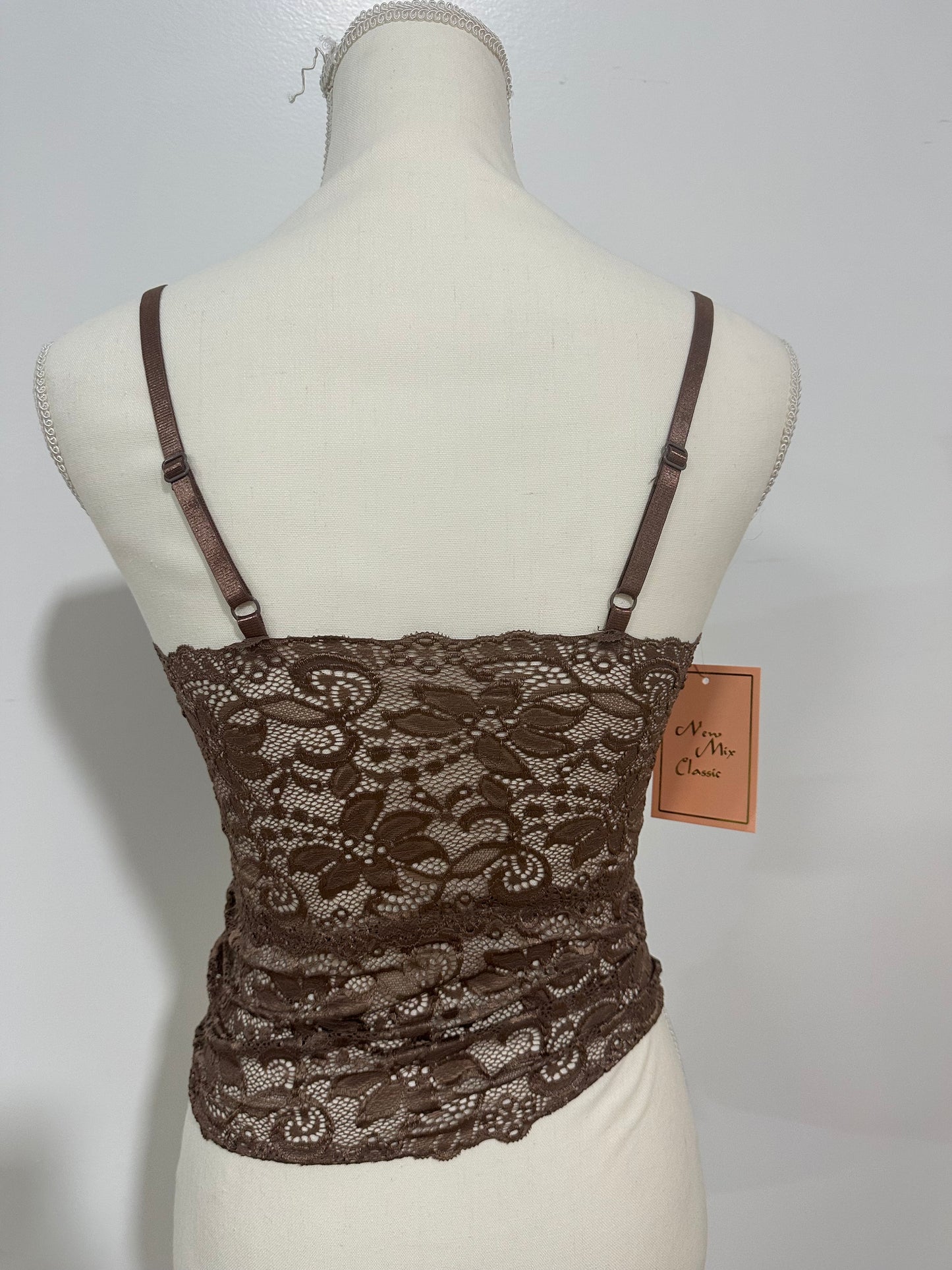 SUPERLINE|LACE BRA TOP MOCHA