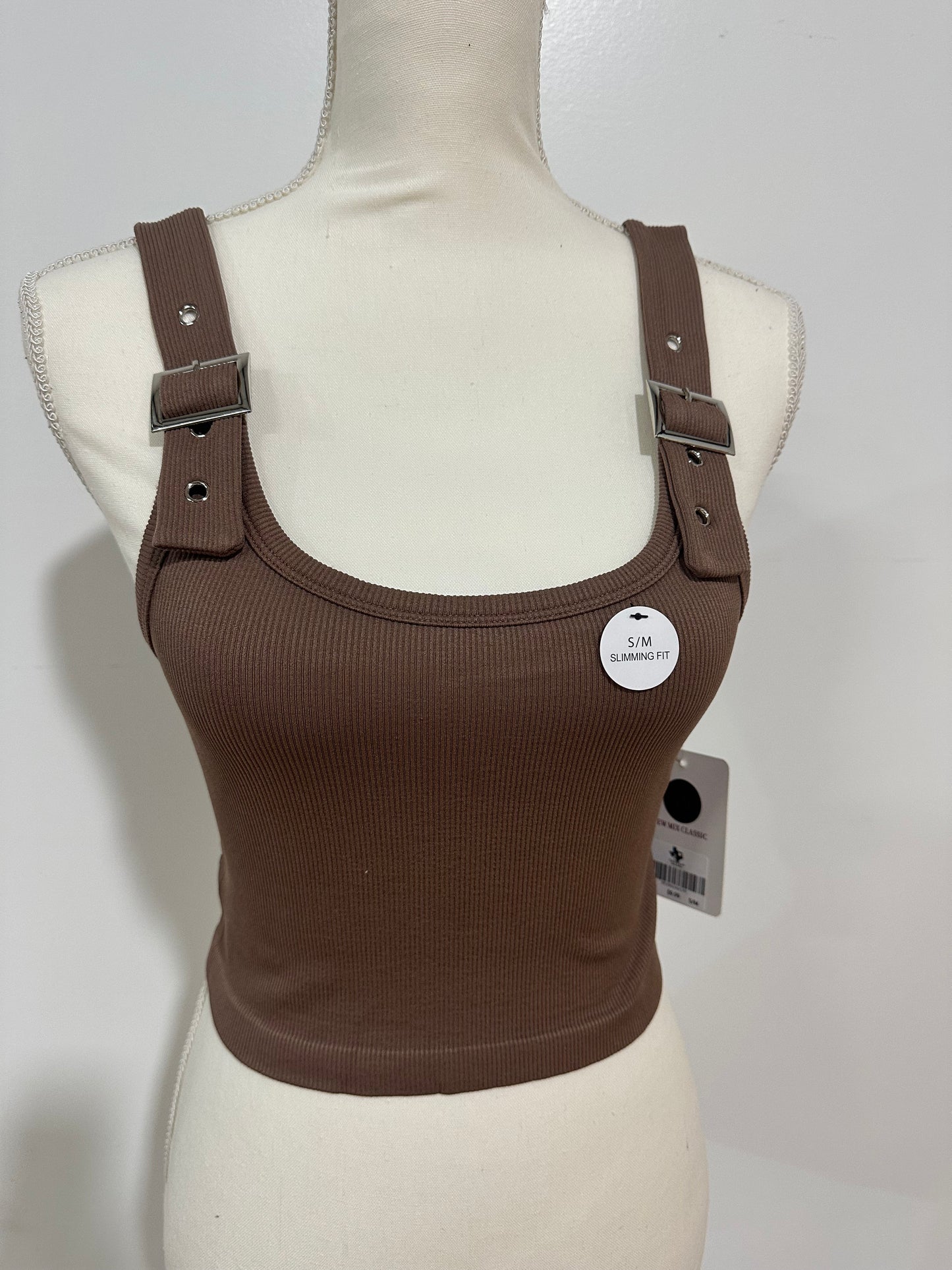 SUPERLINE|BELT TRIM TANK TOP MOCHA