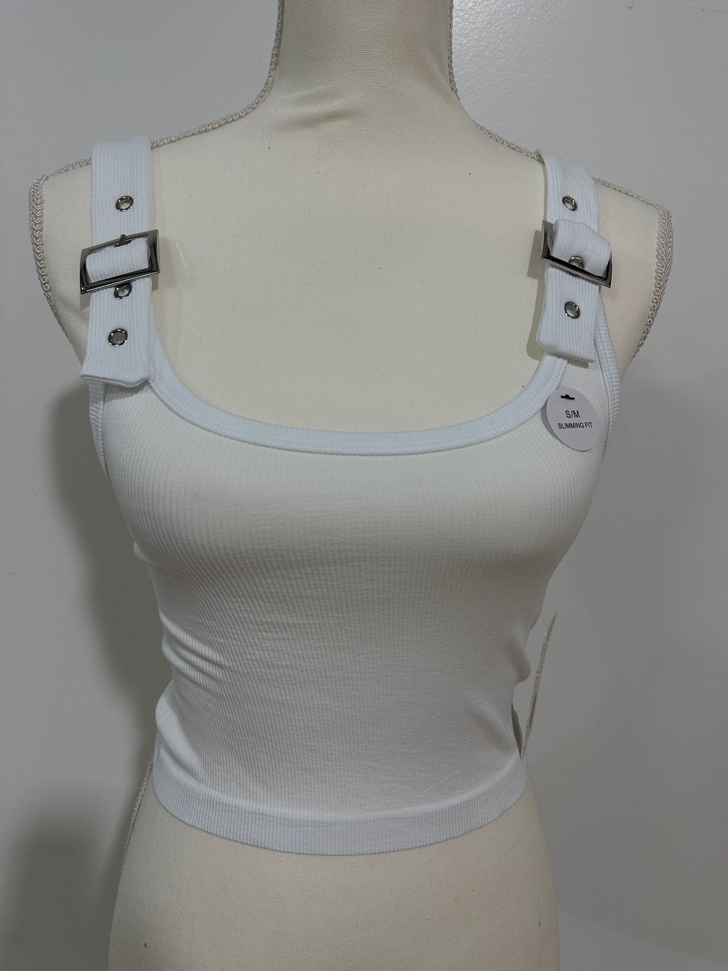 SUPERLINE|BELT TRIM TANK TOP WHITE