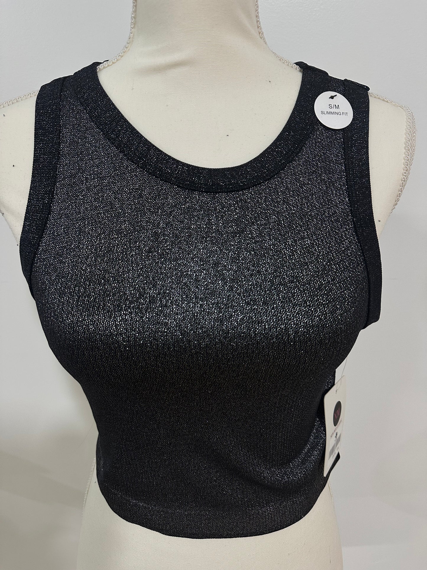 SUPERLINE|SEAMLESS TANK TOP WITH COATING BLK