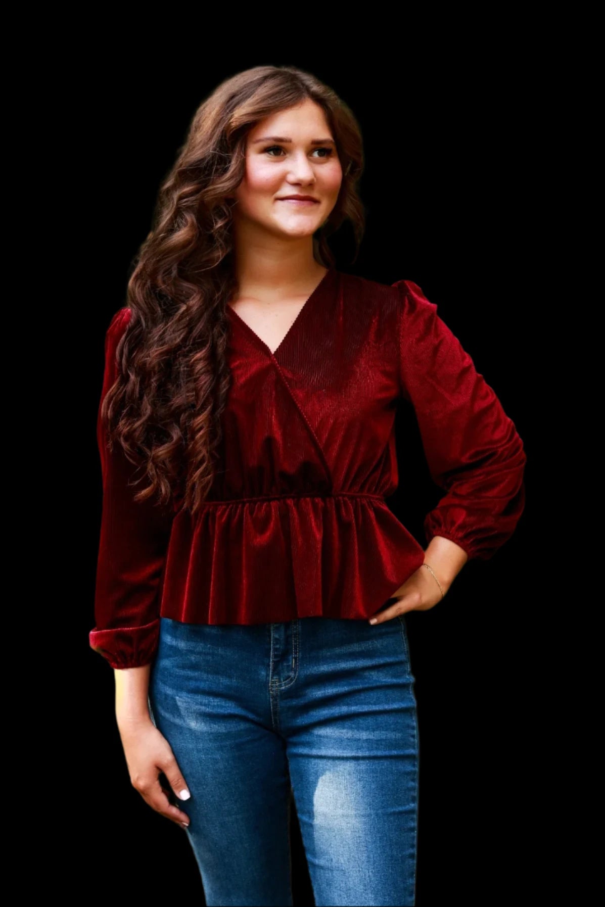 Grace & Emma | Wrapped Up In The Moment Top Maroon
