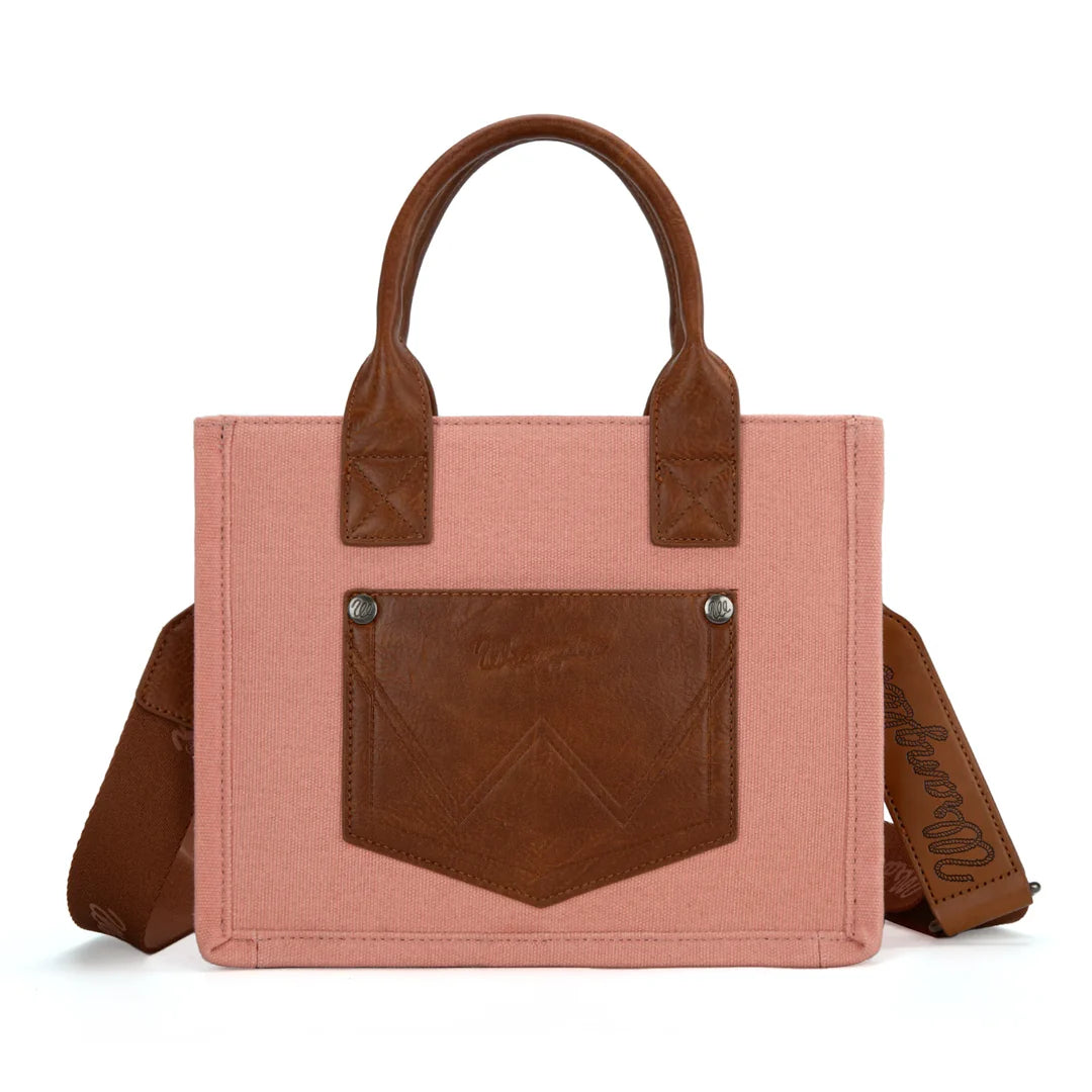 Wrangler |Vintage Pink Canvas Tote Crossbody