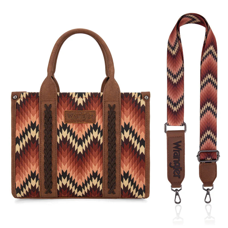 Wrangler |Southwestern Pattern Dual Sided Print Concealed Carry -Tote/Crossbody