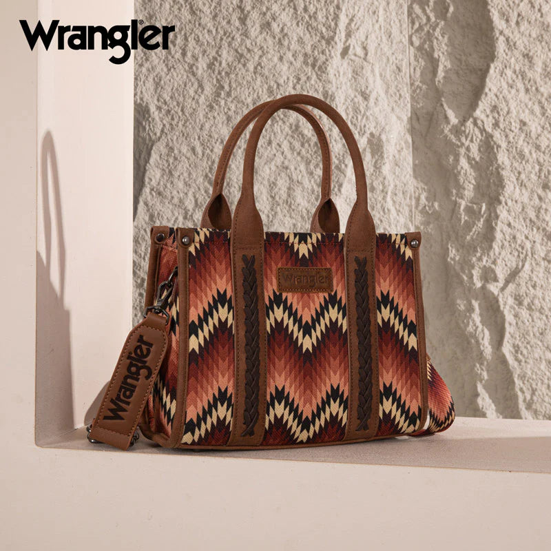 Wrangler |Southwestern Pattern Dual Sided Print Concealed Carry -Tote/Crossbody