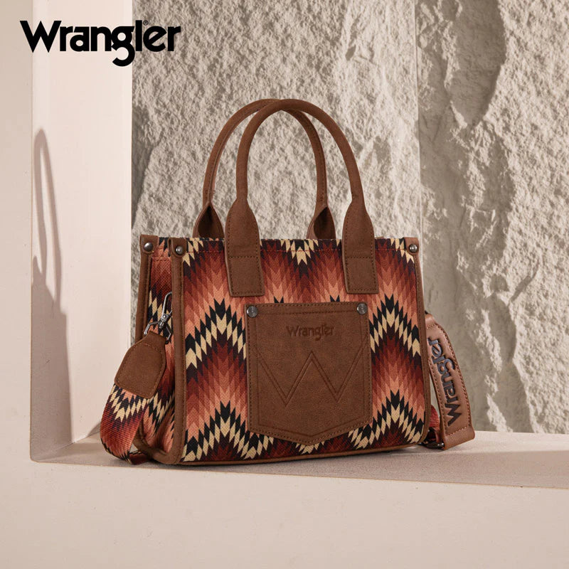 Wrangler |Southwestern Pattern Dual Sided Print Concealed Carry -Tote/Crossbody