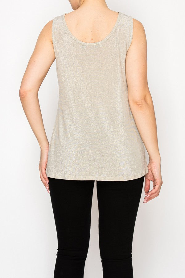 ORIGAMI byvivien| Subtly Sparkly Lurex Fabric Tank Top