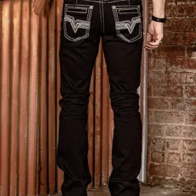 Answer Me | 2122 Men's Embroidery Straight Fit Jeans