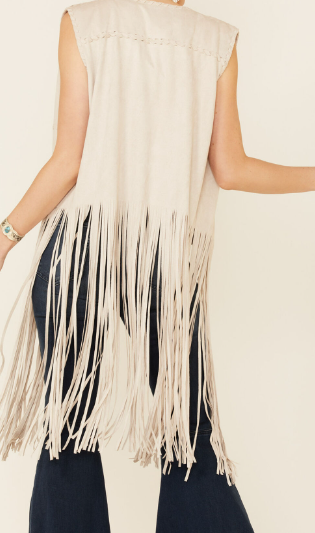 Fornia Women's Fringe Faux Suede Vest