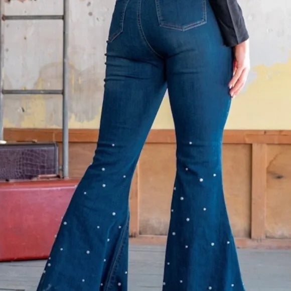 L & B PEARL BELL BOTTOM PANTS