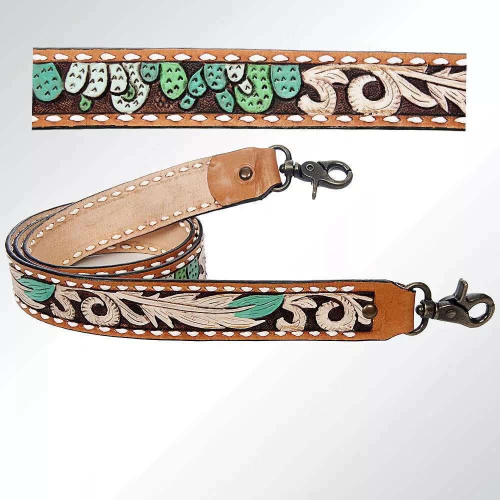 AD American Darling Hand Tooled Genuine Leather Crossbody Handle Strap