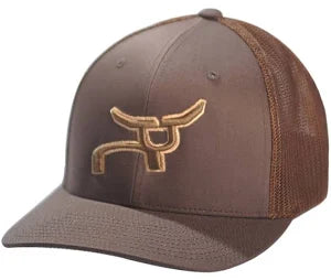 Rope Smart Full Steer Embroidery Brown Retro Trucker Cap