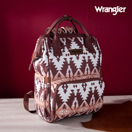 WG2204-9110 Wrangler Aztec Printed Callie Backpack - Brown