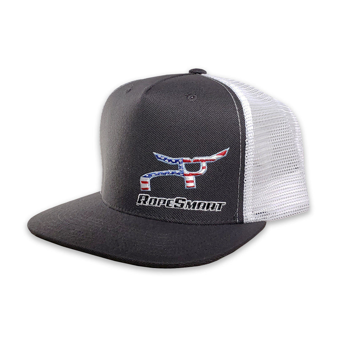 RopeSmart “All-American” Classic Trucker Snapback Gray Cap