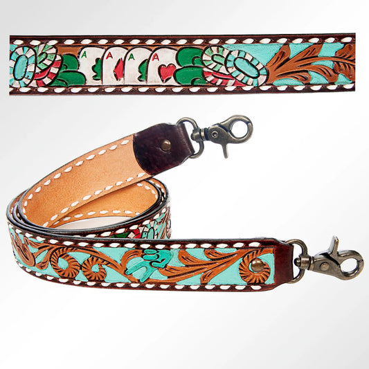 American Darling Hand Tooled Genuine Leather Crossbody Handle Strap For Bags