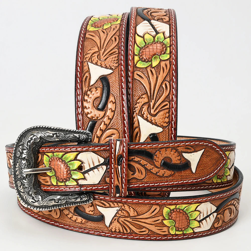 American Darling ADBLF123-L Beautifully Hand Tooled Genuine American Leather Belt