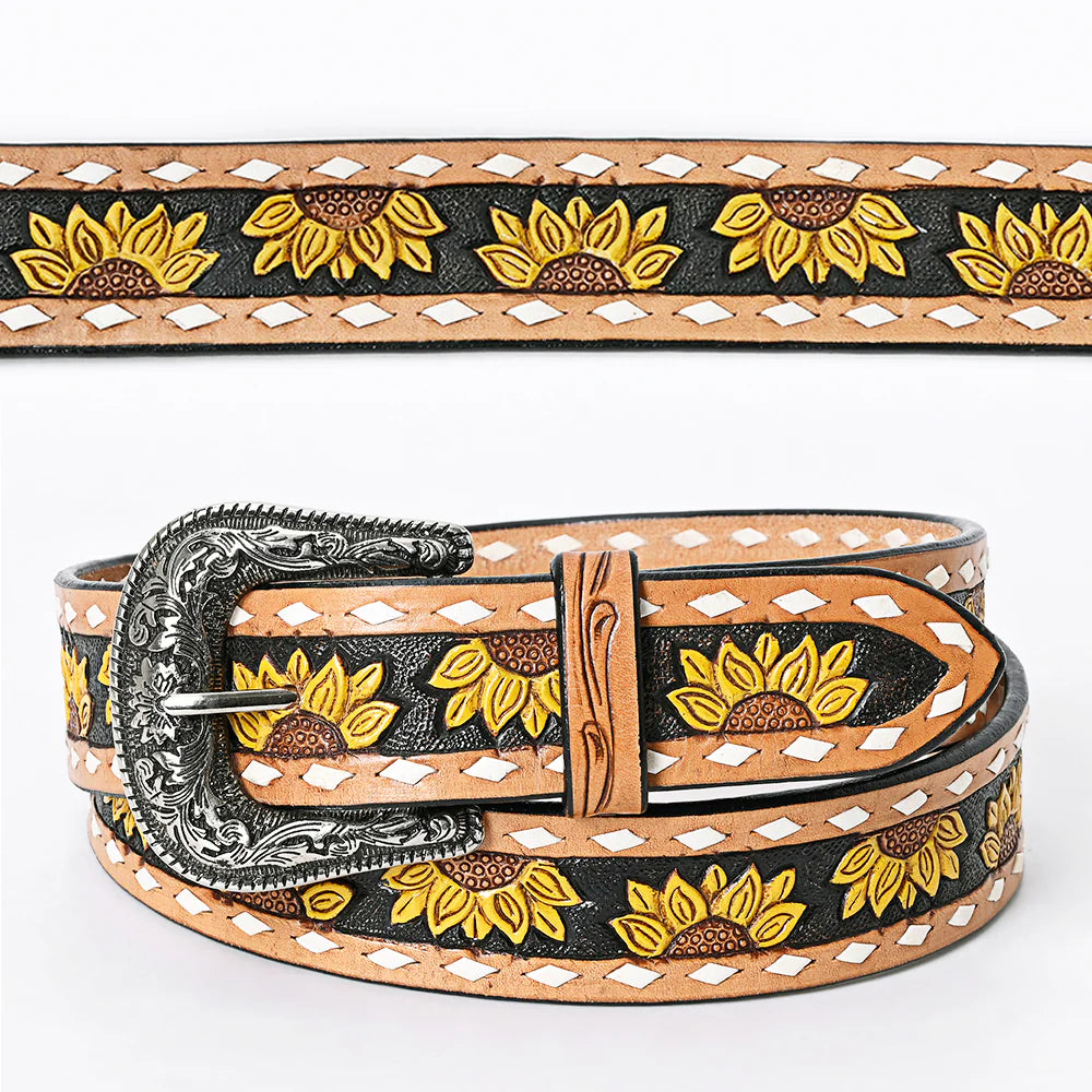 American Darling ADBLF102 Beautifully Hand Tooled Genuine American Leather Belt Men and Women