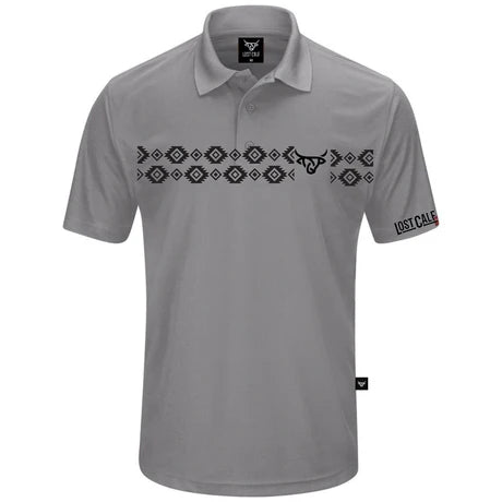 LOST CALF AZTEC POLO LIGHT GREY