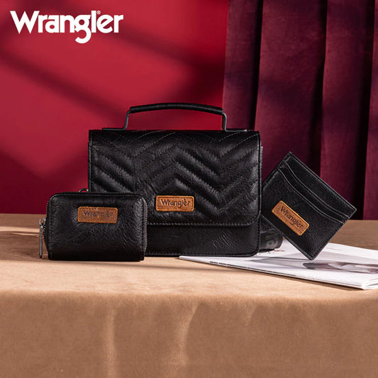 Wrangler| 3PCs Set Mini Top Handle Crossbody/Wallet/Card Case Set