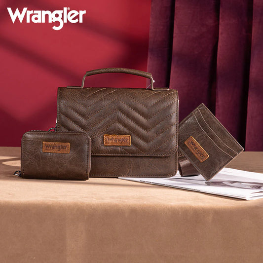 Wrangler| 3PCs Set Mini Top Handle Crossbody/Wallet/Card Case Set