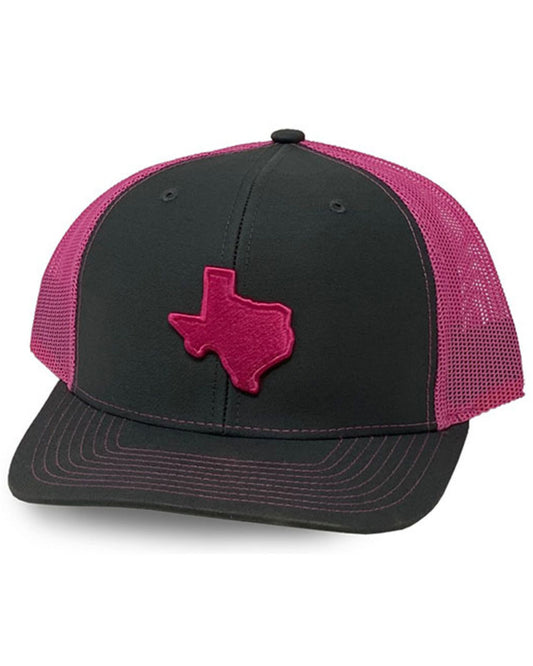 Oil Field HatsPink/Black Texas State Patch Mesh-Back Ball Cap