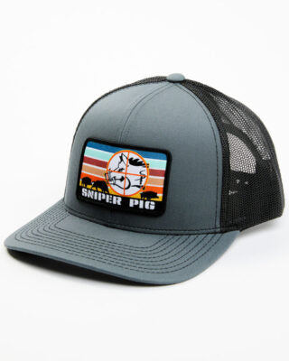 Oil Field Hats - Sniper Pig -Sunset - Grey Pastel