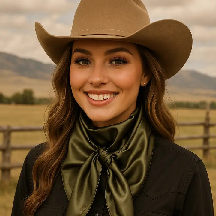 RODEO DRIVE |SOLID OLIVE GREEN WILD RAG/SCARF WRS28