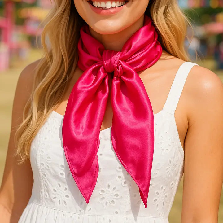 RODEO DRIVE| SOLID HOT PINK WILD RAG/SCARF WRS25