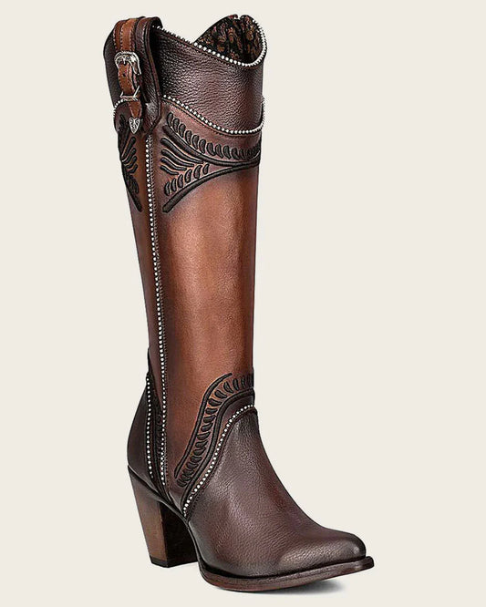 Tall embroidered honey boot