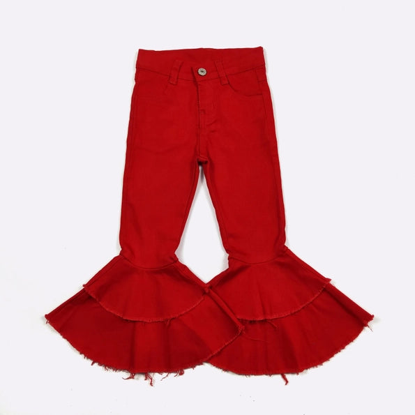 Red Denim Flares