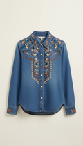 Women's embroidered denim shirt