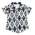 Baby Boys Aztec Blue Short Sleeve Shirts Tops