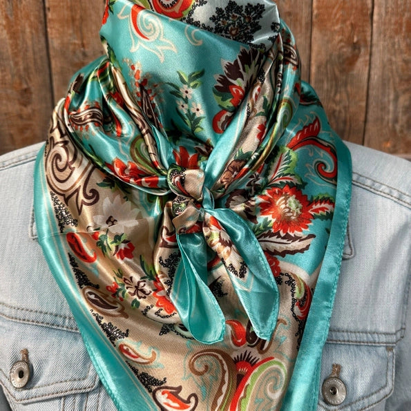 RODEO DRIVE | TURQUOISE THAT SO 70'S PAISLEY WILD RAG /SCARF WR230