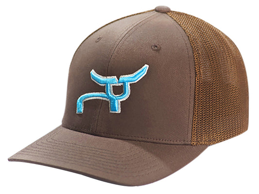 Rope Smart Full Steer Embroidery Brown Retro Trucker Cap